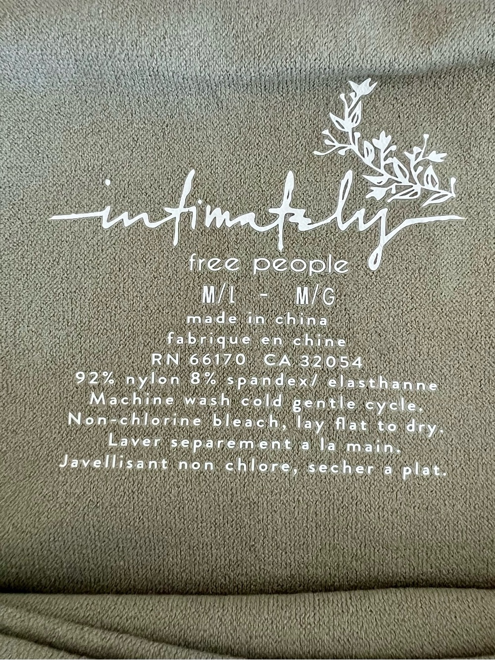 Free People Olive Green Intimately Stretch Bodysuit - Picture 3 of 5